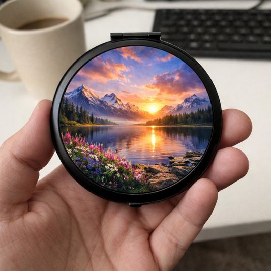 Customized Compact Mirror – Inspirational Edition | God Is With You Always